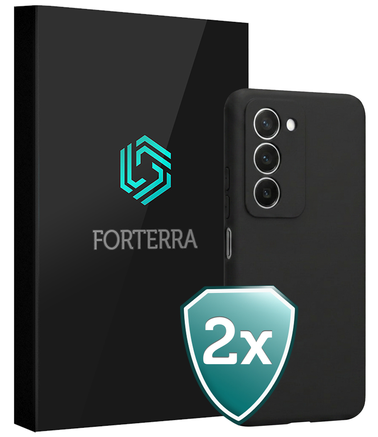 Forterra Forterra Xiaomi 15 Hoesje Siliconen - Zwart - 2 PACK