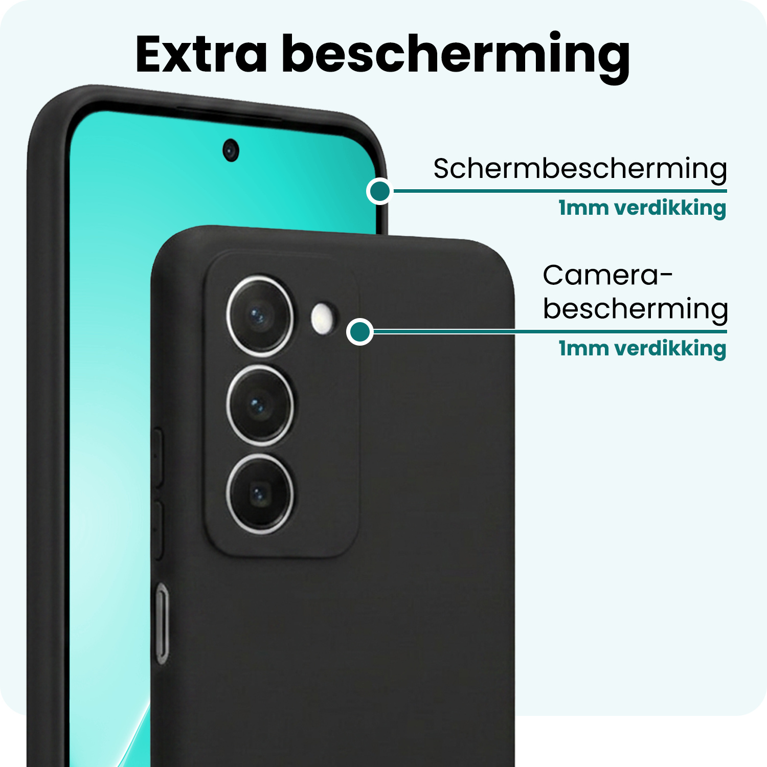 Forterra Forterra Xiaomi 15 Hoesje Siliconen Met Screenprotector - Zwart