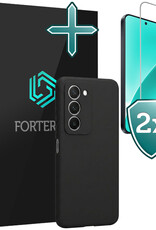 Forterra Forterra Xiaomi 15 Hoesje Siliconen Met 2x Screenprotector - Zwart