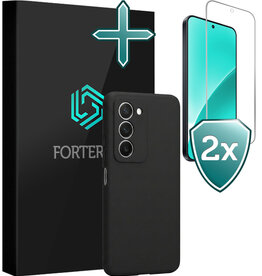 Forterra Forterra Xiaomi 15 Hoesje Siliconen Met 2x Screenprotector - Zwart