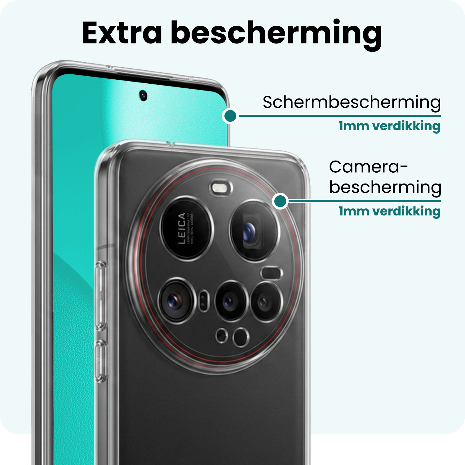Forterra Forterra Xiaomi 15 Ultra Hoesje Siliconen Met Screenprotector - Transparant
