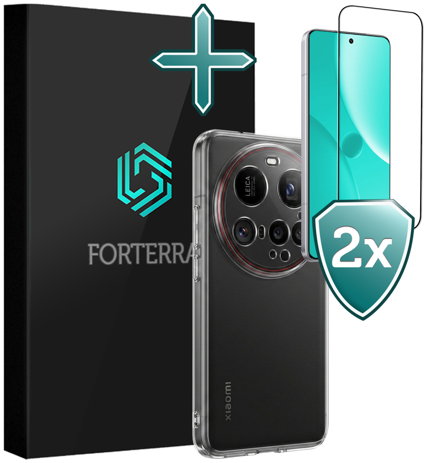 Forterra Forterra Xiaomi 15 Ultra Hoesje Siliconen Met 2x Screenprotector - Transparant