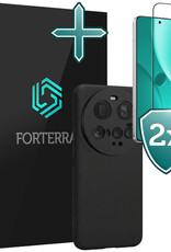Forterra Forterra Xiaomi 15 Ultra Hoesje Siliconen Met 2x Screenprotector - Zwart