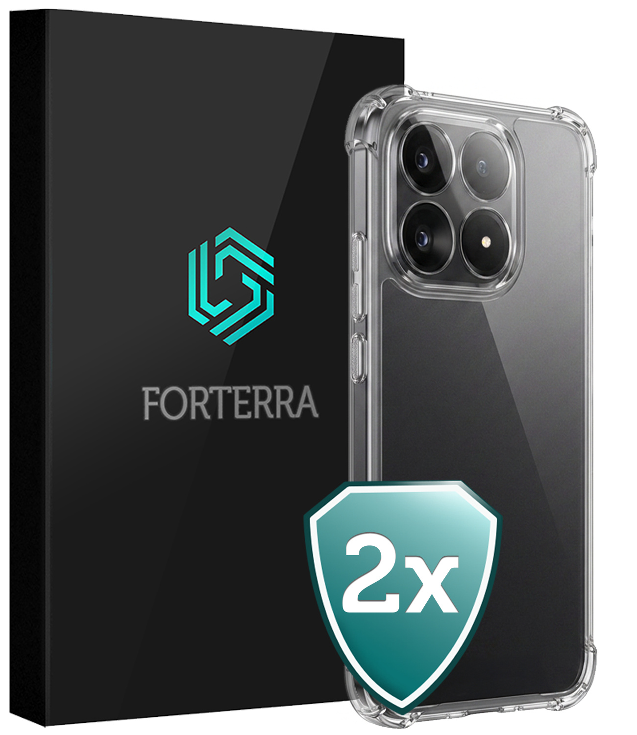 Forterra Forterra Xiaomi 15T Hoesje Shockproof - Transparant - 2 PACK