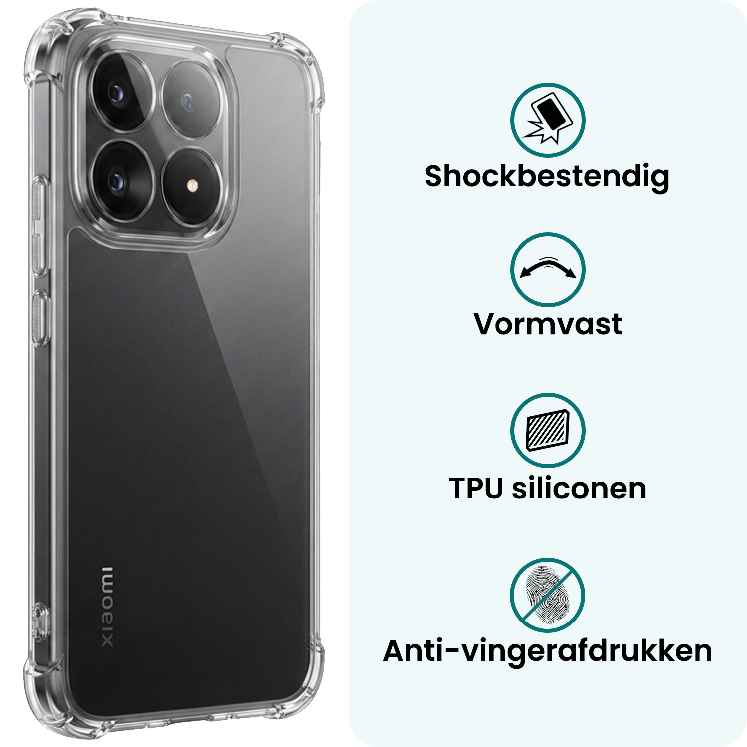 Forterra Forterra Xiaomi 15T Hoesje Shockproof - Transparant - 2 PACK
