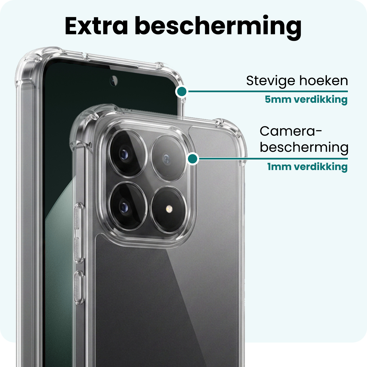 Forterra Forterra Xiaomi 15T Hoesje Shockproof - Transparant - 2 PACK