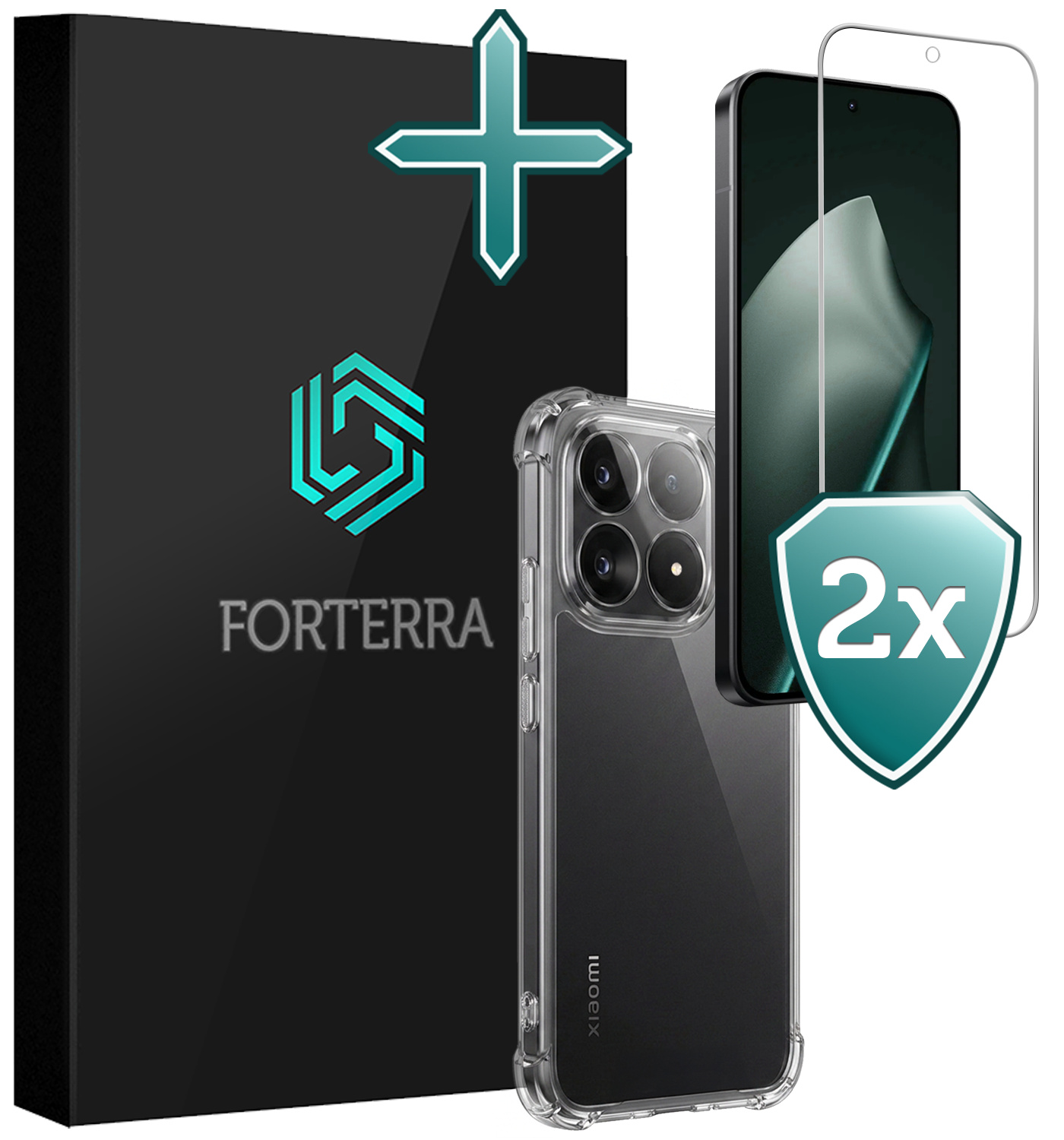 Forterra Forterra Xiaomi 15T Hoesje Shockproof Met 2x Screenprotector