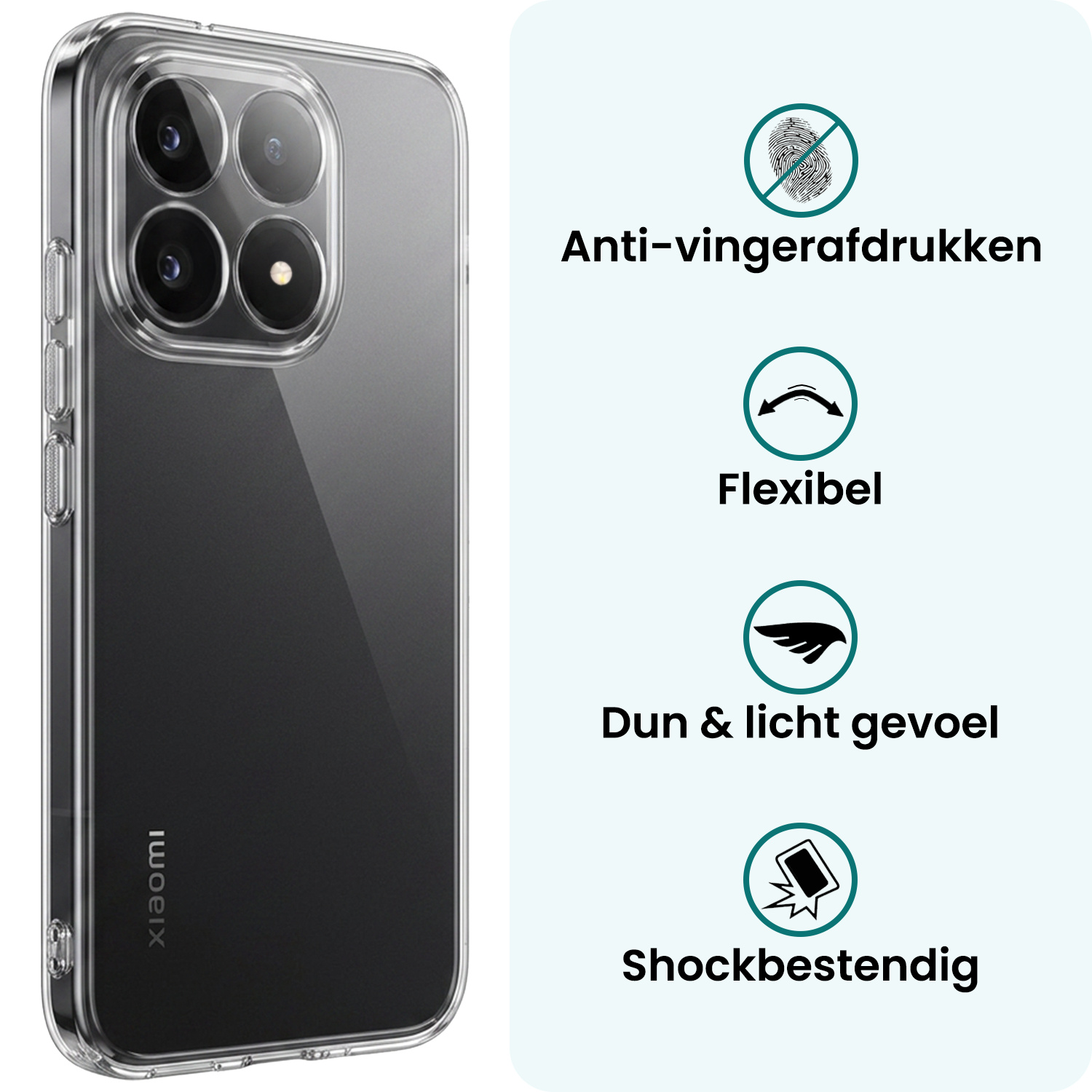 Forterra Forterra Xiaomi 15T Hoesje Siliconen - Transparant