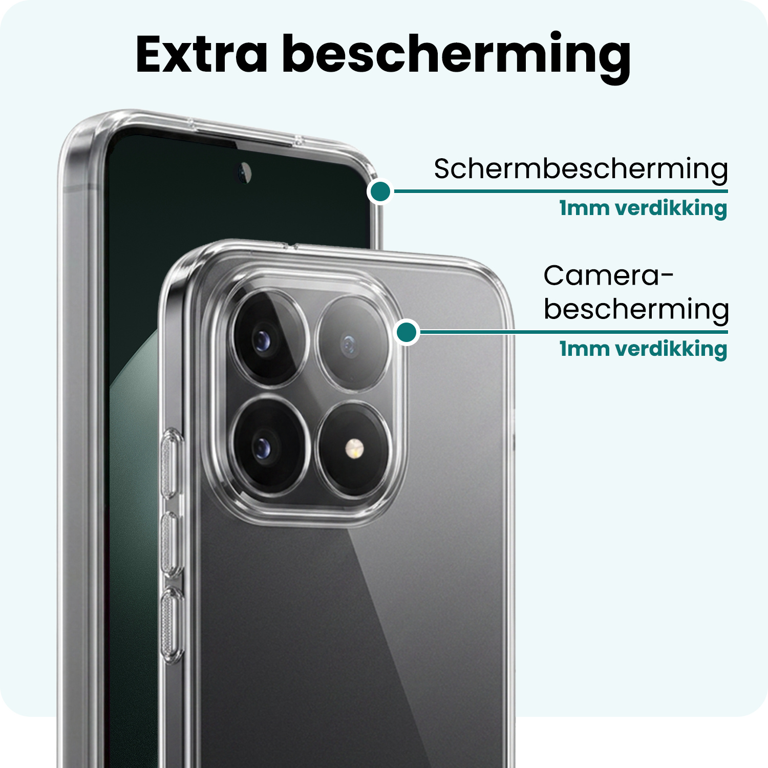 Forterra Forterra Xiaomi 15T Hoesje Siliconen - Transparant