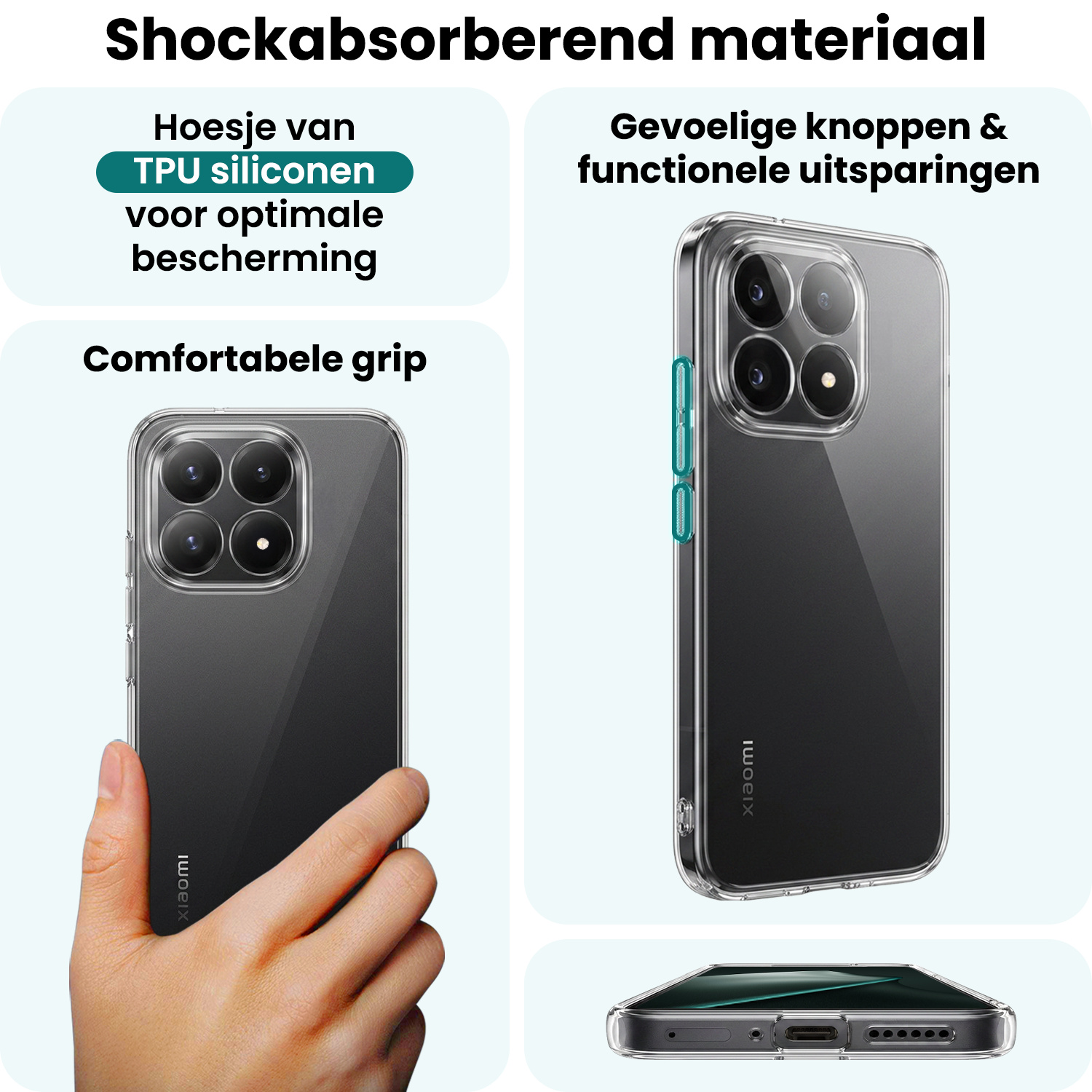 Forterra Forterra Xiaomi 15T Hoesje Siliconen - Transparant
