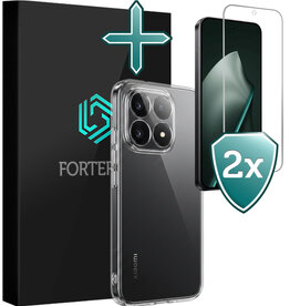 Forterra Forterra Xiaomi 15T Hoesje Siliconen Met 2x Screenprotector - Transparant