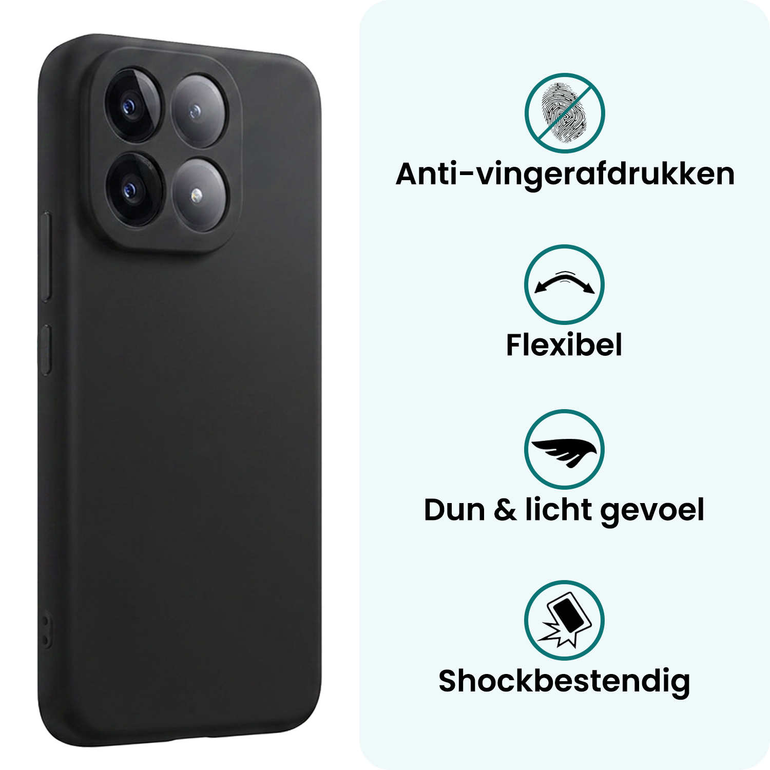 Forterra Forterra Xiaomi 15T Hoesje Siliconen - Zwart