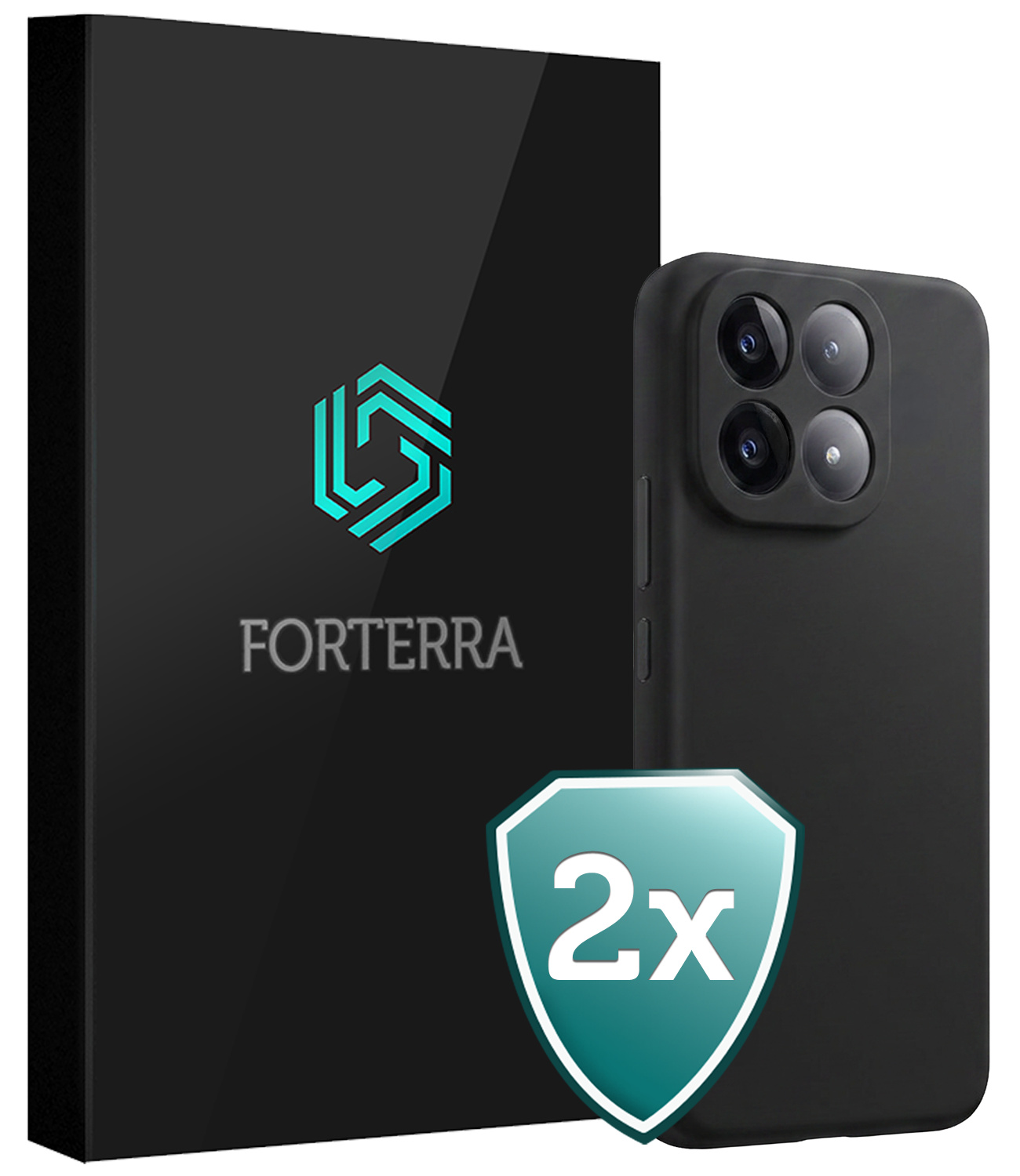 Forterra Forterra Xiaomi 15T Hoesje Siliconen - Zwart - 2 PACK