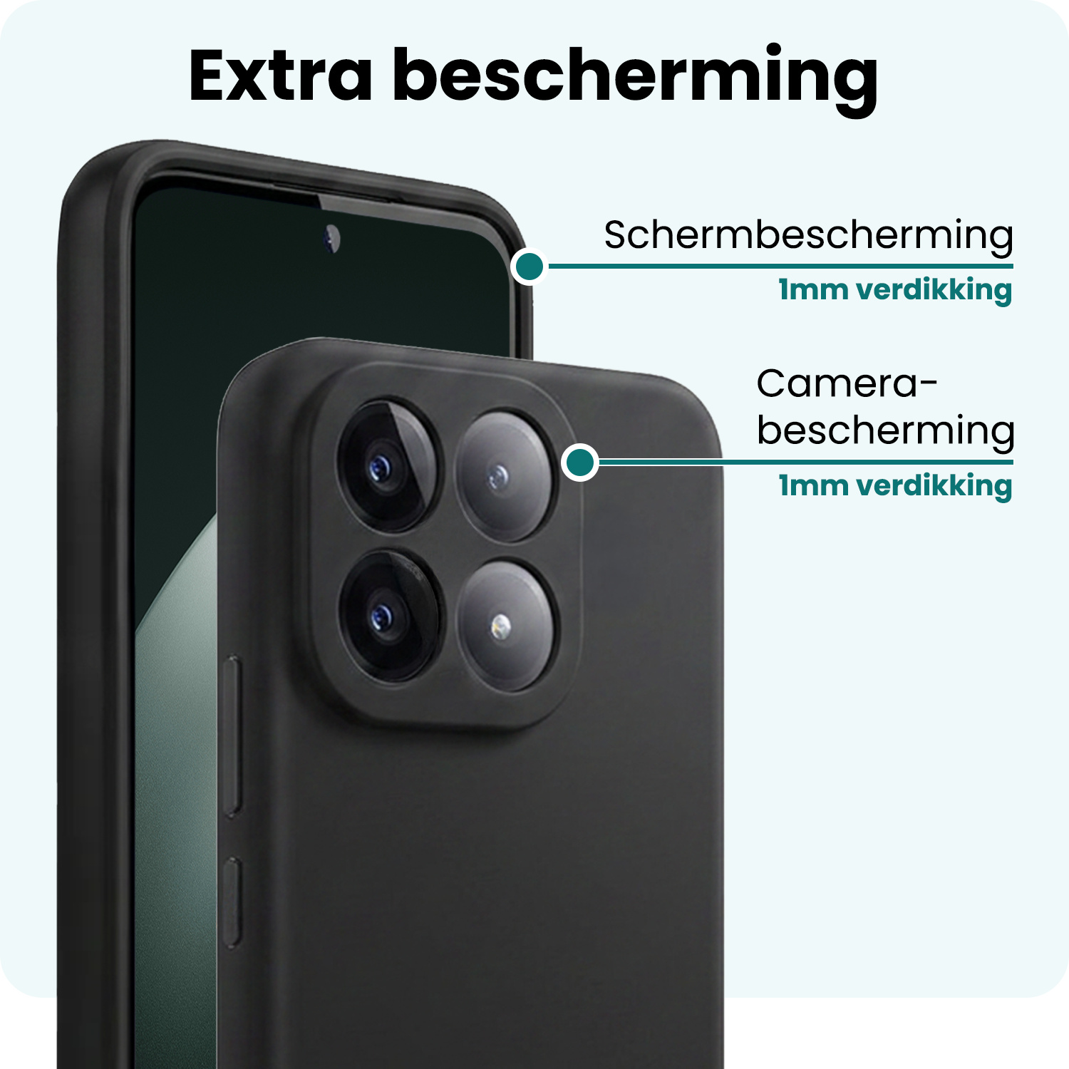 Forterra Forterra Xiaomi 15T Hoesje Siliconen - Zwart - 2 PACK