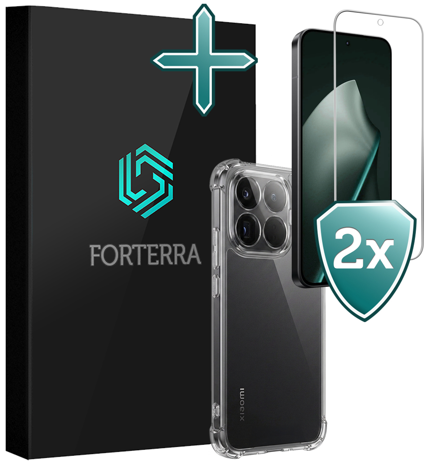 Forterra Forterra Xiaomi 15T Pro Hoesje Shockproof Met 2x Screenprotector