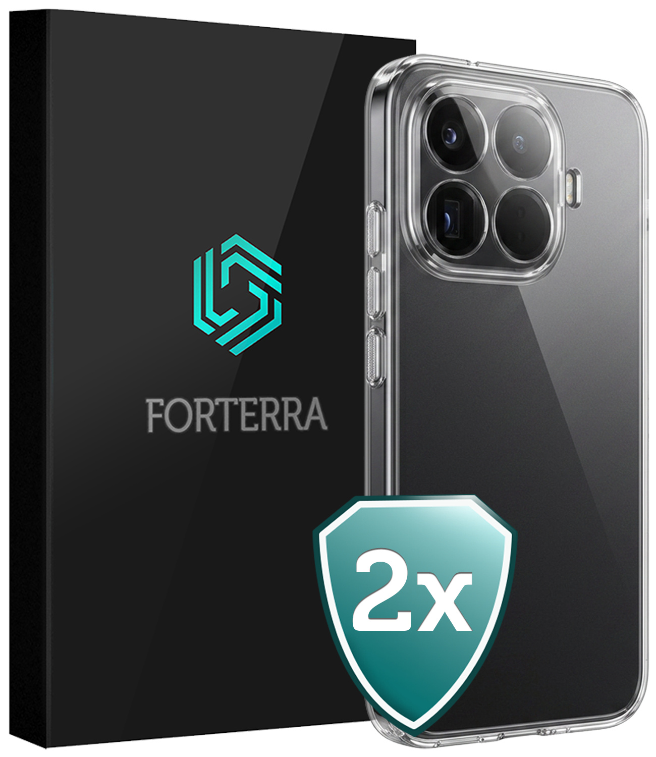 Forterra Forterra Xiaomi 15T Pro Hoesje Siliconen - Transparant - 2 PACK