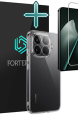 Forterra Forterra Xiaomi 15T Pro Hoesje Siliconen Met Screenprotector - Transparant