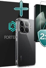 Forterra Forterra Xiaomi 15T Pro Hoesje Siliconen Met 2x Screenprotector - Transparant