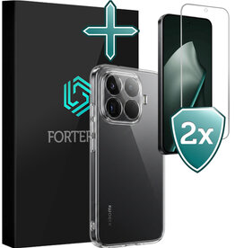 Forterra Forterra Xiaomi 15T Pro Hoesje Siliconen Met 2x Screenprotector - Transparant