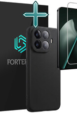 Forterra Forterra Xiaomi 15T Pro Hoesje Siliconen Met Screenprotector - Zwart
