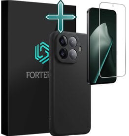 Forterra Forterra Xiaomi 15T Pro Hoesje Siliconen Met Screenprotector - Zwart