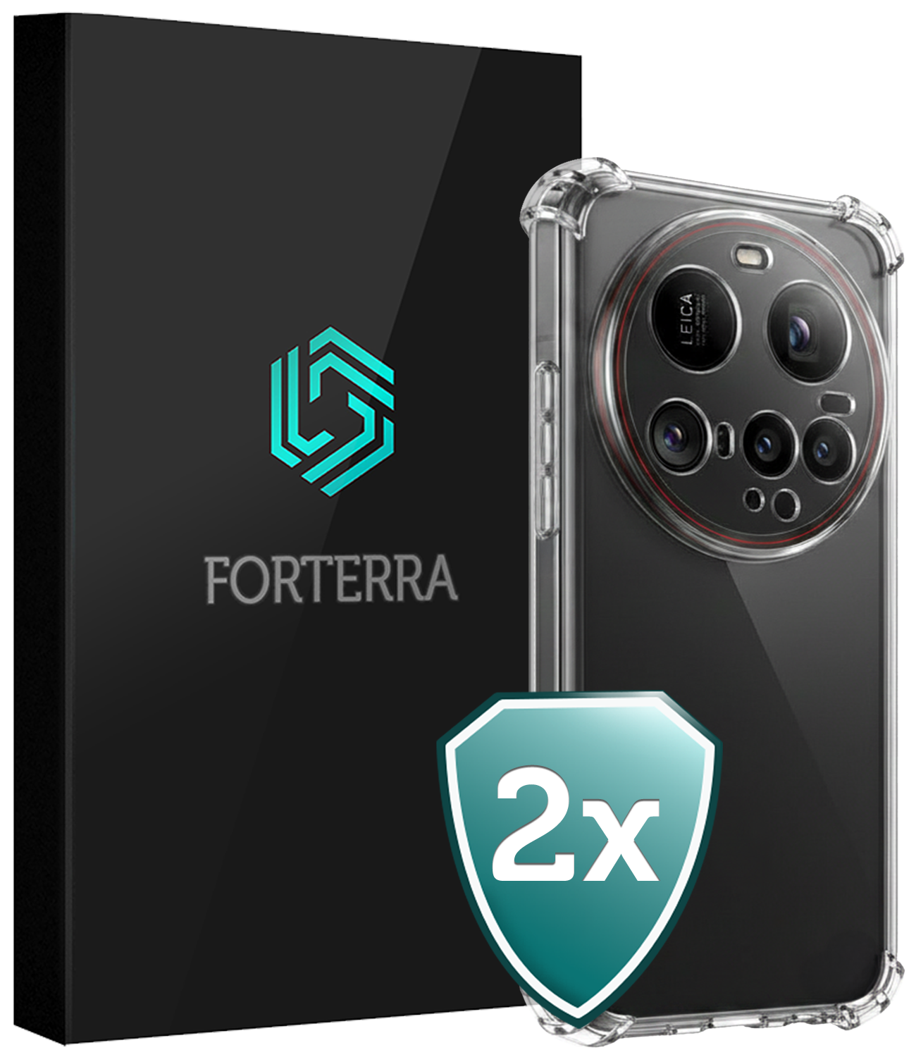 Forterra Forterra Xiaomi 15 Ultra Hoesje Shockproof - Transparant - 2 PACK