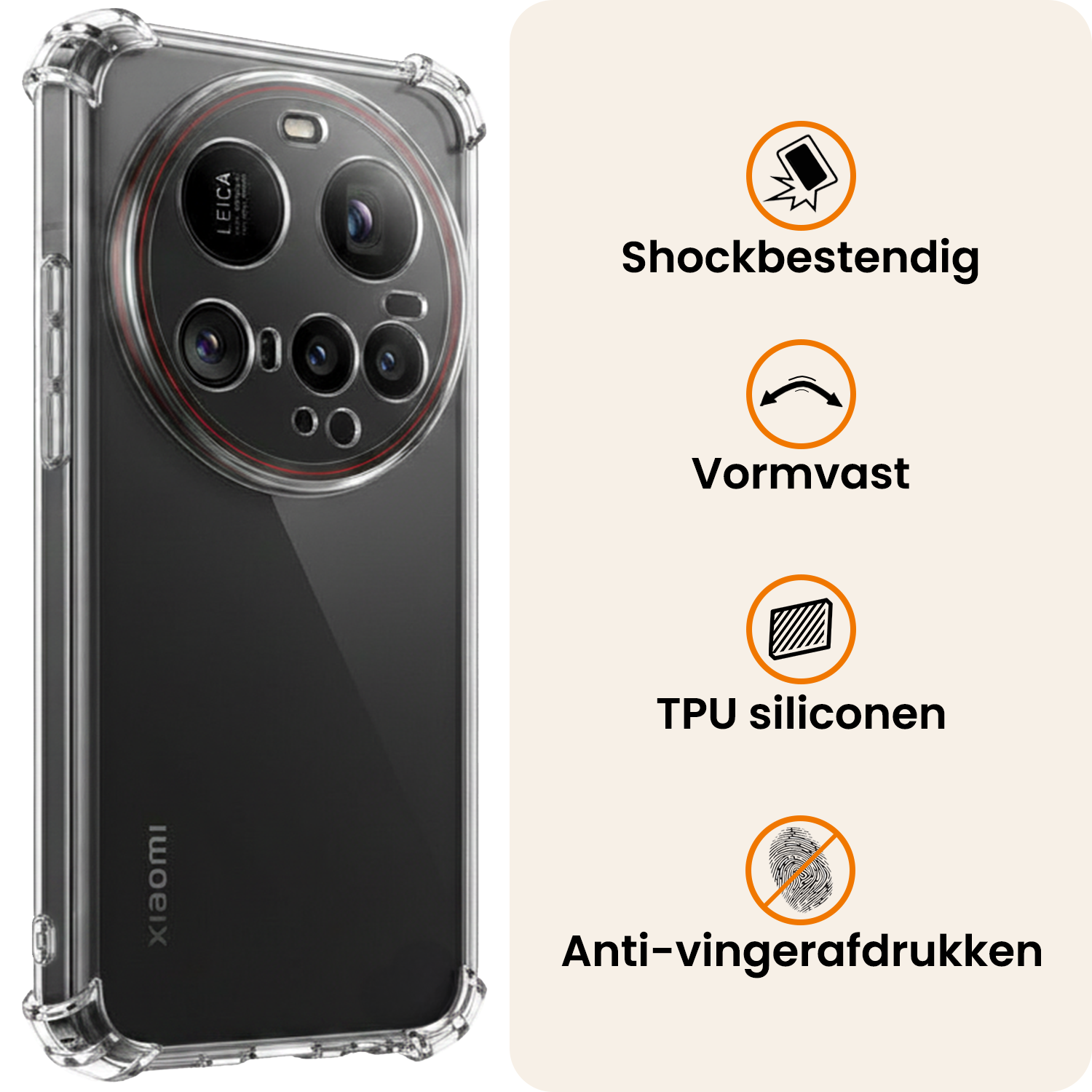 Nomfy Nomfy Xiaomi 15 Ultra Hoesje Shockproof - Transparant