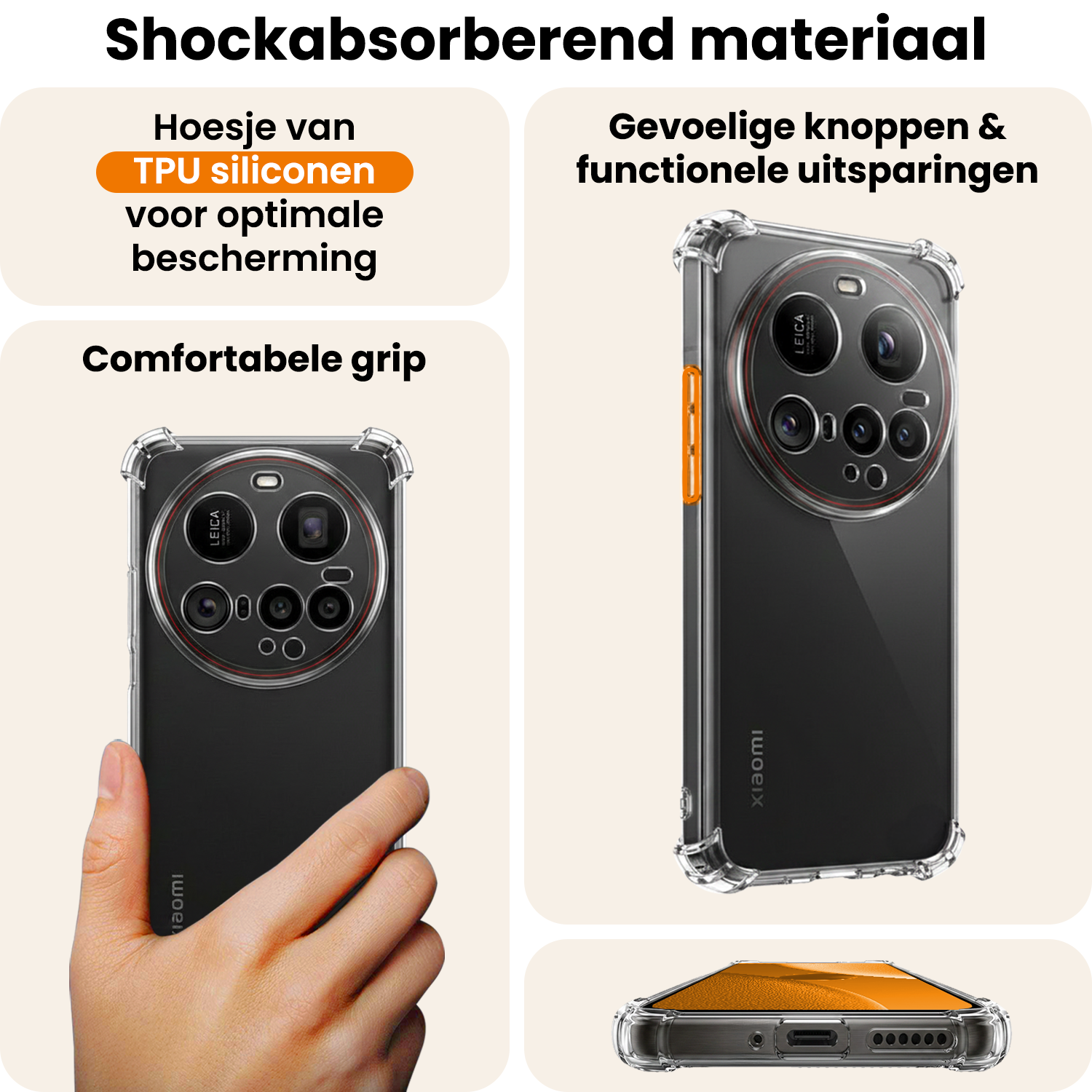 Nomfy Nomfy Xiaomi 15 Ultra Hoesje Shockproof - Transparant