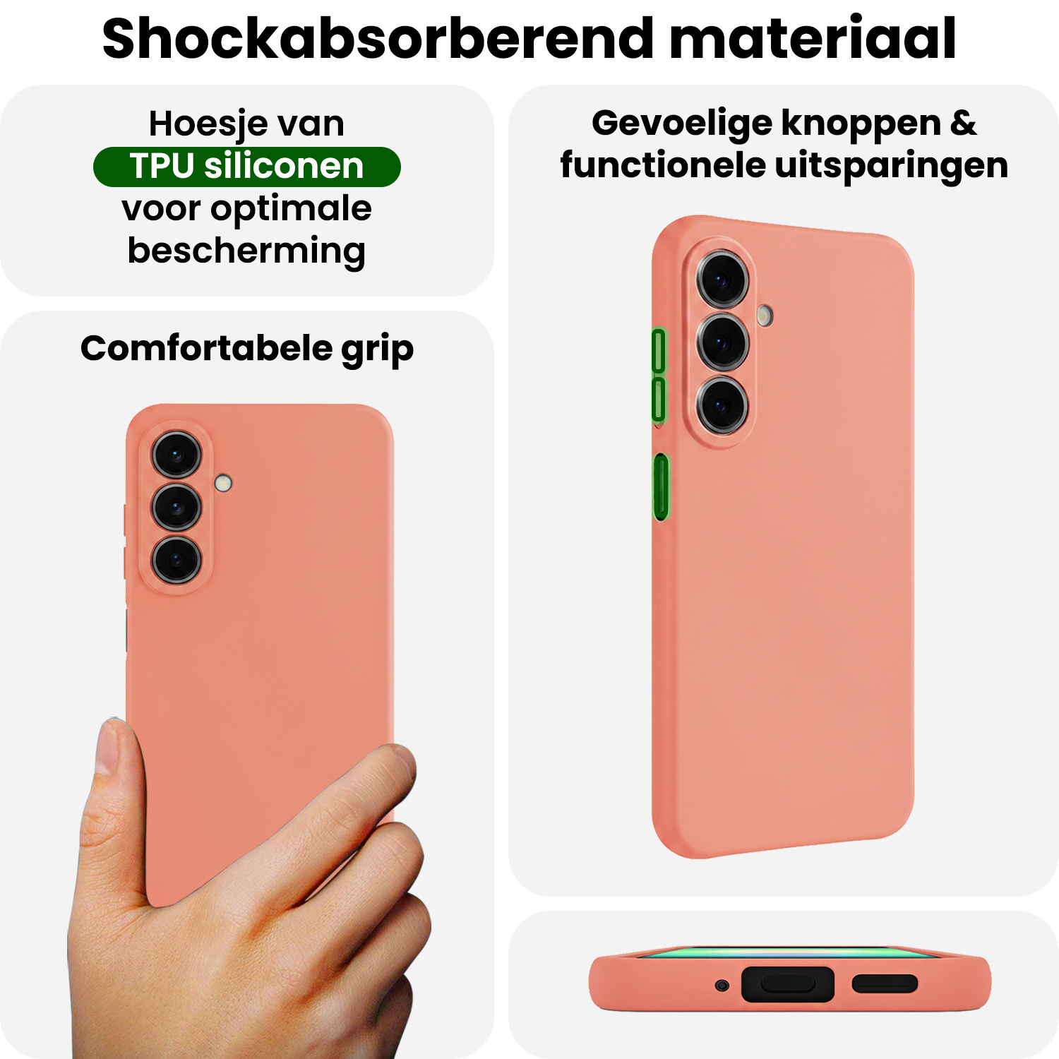 BASEY. BASEY. Samsung Galaxy A27 Hoesje Siliconen - Perzik - 2 PACK