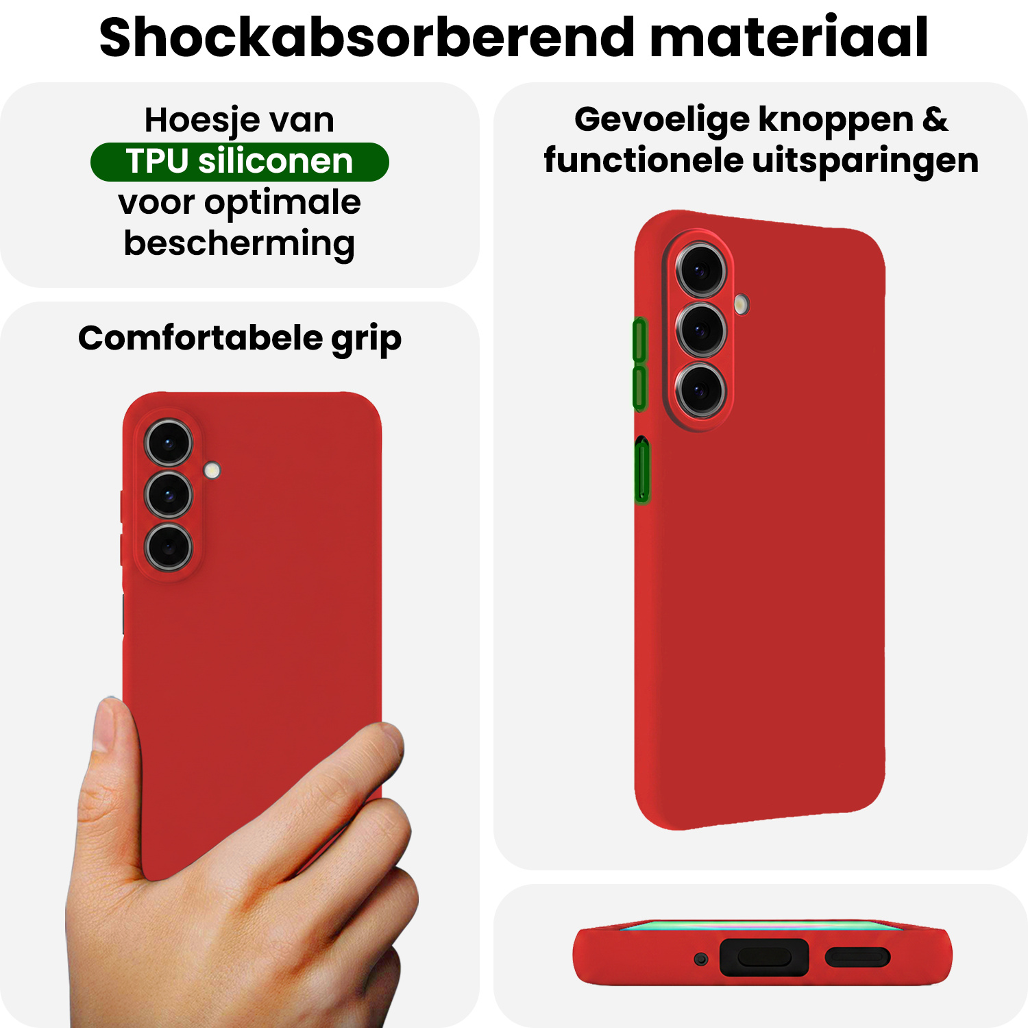 BASEY. BASEY. Samsung Galaxy A27 Hoesje Siliconen - Rood - 2 PACK