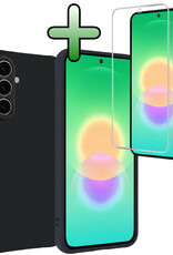 BASEY. BASEY. Samsung Galaxy A27 Hoesje Siliconen Met Screenprotector - Donkerblauw