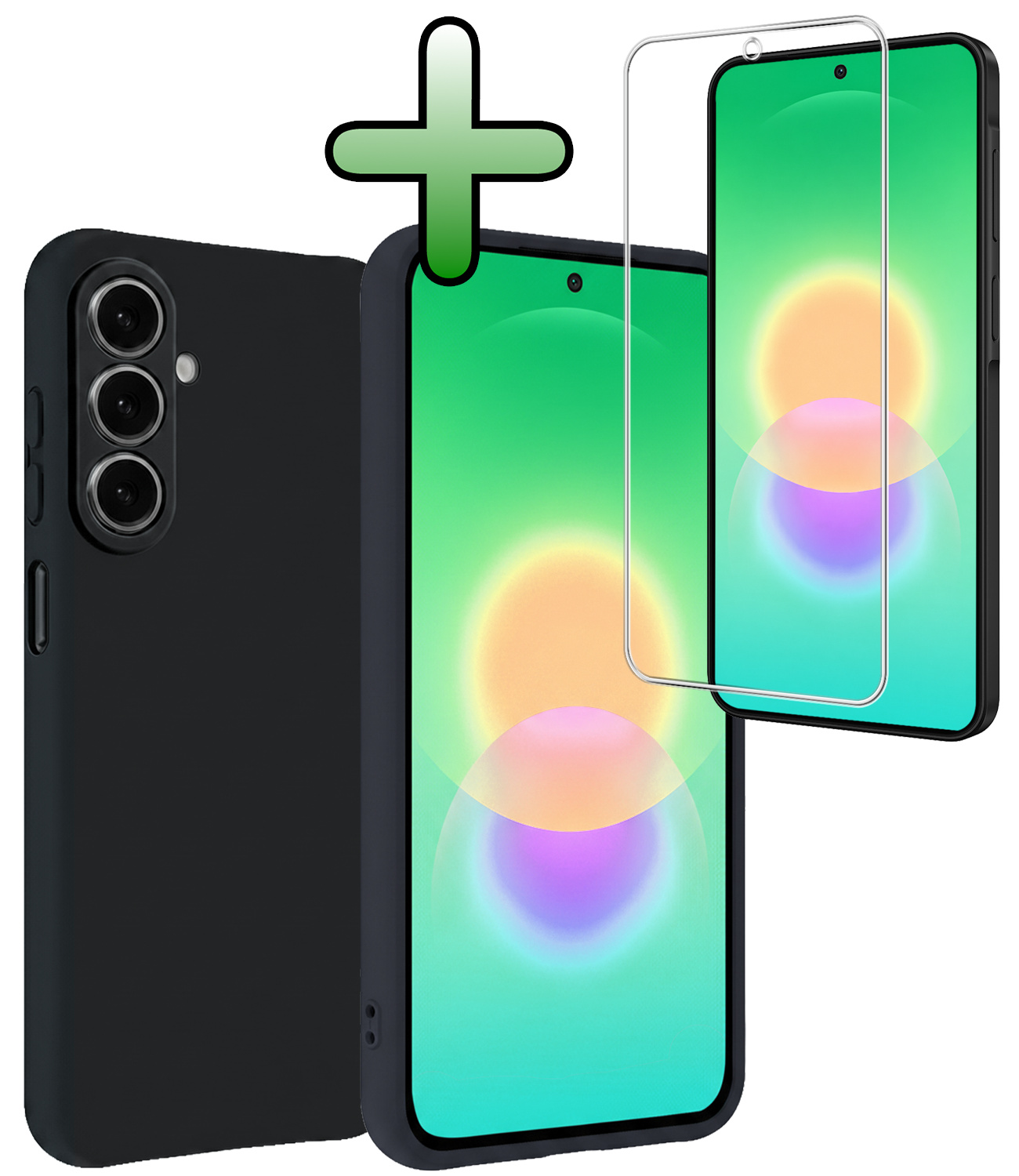 BASEY. BASEY. Samsung Galaxy A27 Hoesje Siliconen Met Screenprotector - Donkerblauw
