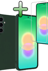 BASEY. BASEY. Samsung Galaxy A27 Hoesje Siliconen Met Screenprotector - Donkergroen