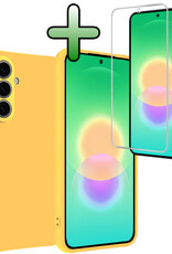 BASEY. BASEY. Samsung Galaxy A27 Hoesje Siliconen Met Screenprotector - Geel