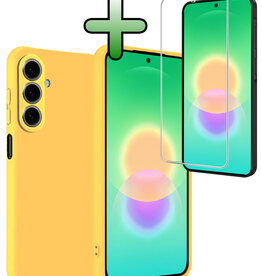 BASEY. BASEY. Samsung Galaxy A27 Hoesje Siliconen Met Screenprotector - Geel