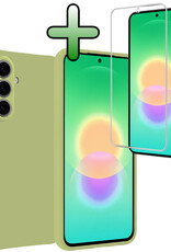 BASEY. BASEY. Samsung Galaxy A27 Hoesje Siliconen Met Screenprotector - Groen