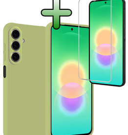BASEY. BASEY. Samsung Galaxy A27 Hoesje Siliconen Met Screenprotector - Groen