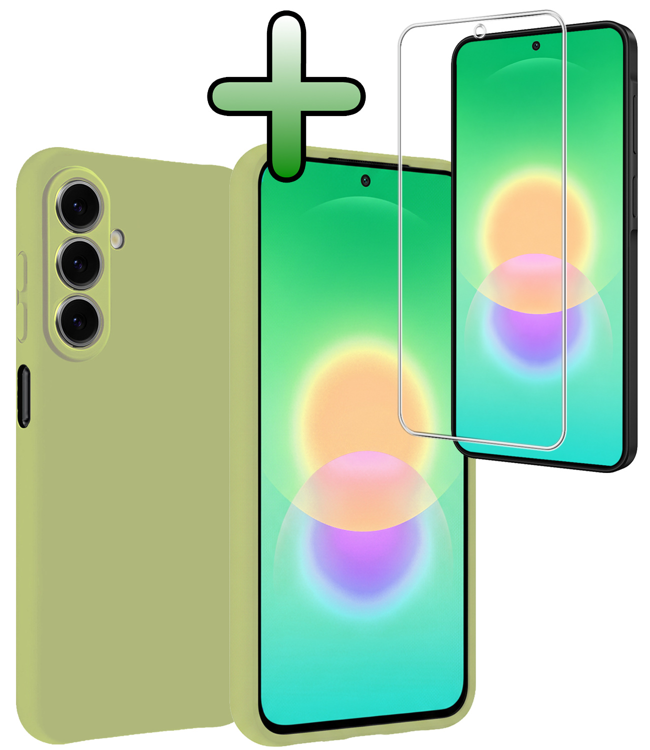 BASEY. BASEY. Samsung Galaxy A27 Hoesje Siliconen Met Screenprotector - Groen