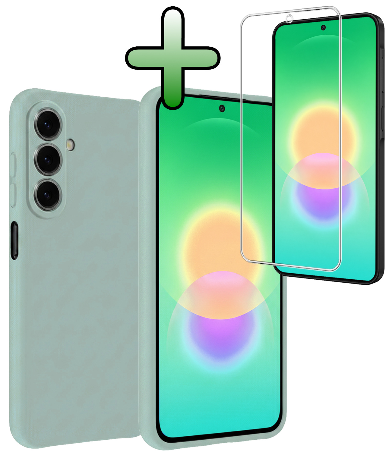 BASEY. BASEY. Samsung Galaxy A27 Hoesje Siliconen Met Screenprotector - Lichtblauw