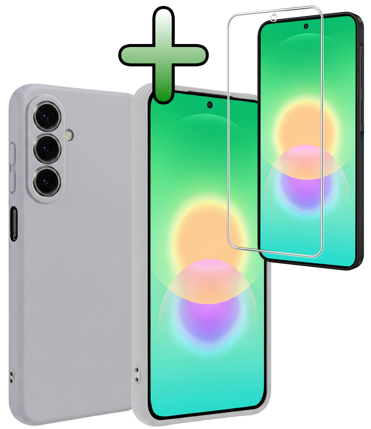 BASEY. BASEY. Samsung Galaxy A27 Hoesje Siliconen Met Screenprotector - Lila