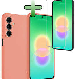 BASEY. BASEY. Samsung Galaxy A27 Hoesje Siliconen Met Screenprotector - Perzik