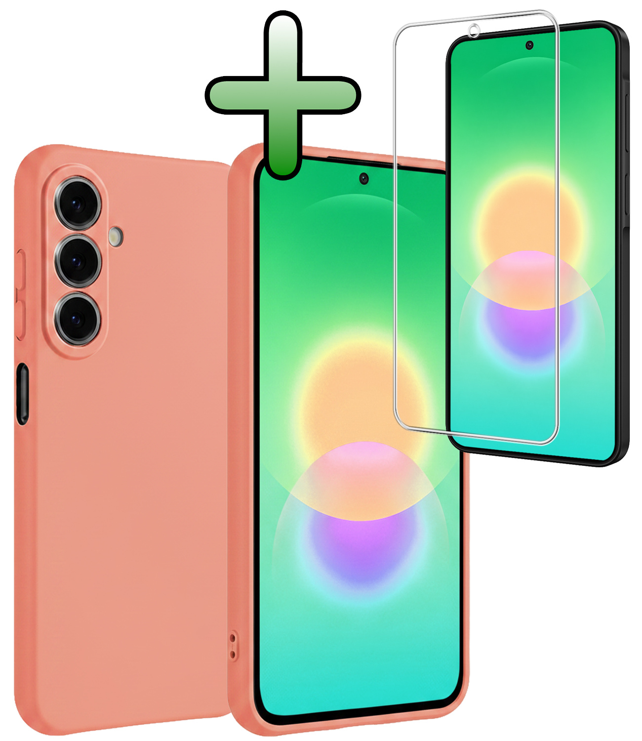 BASEY. BASEY. Samsung Galaxy A27 Hoesje Siliconen Met Screenprotector - Perzik