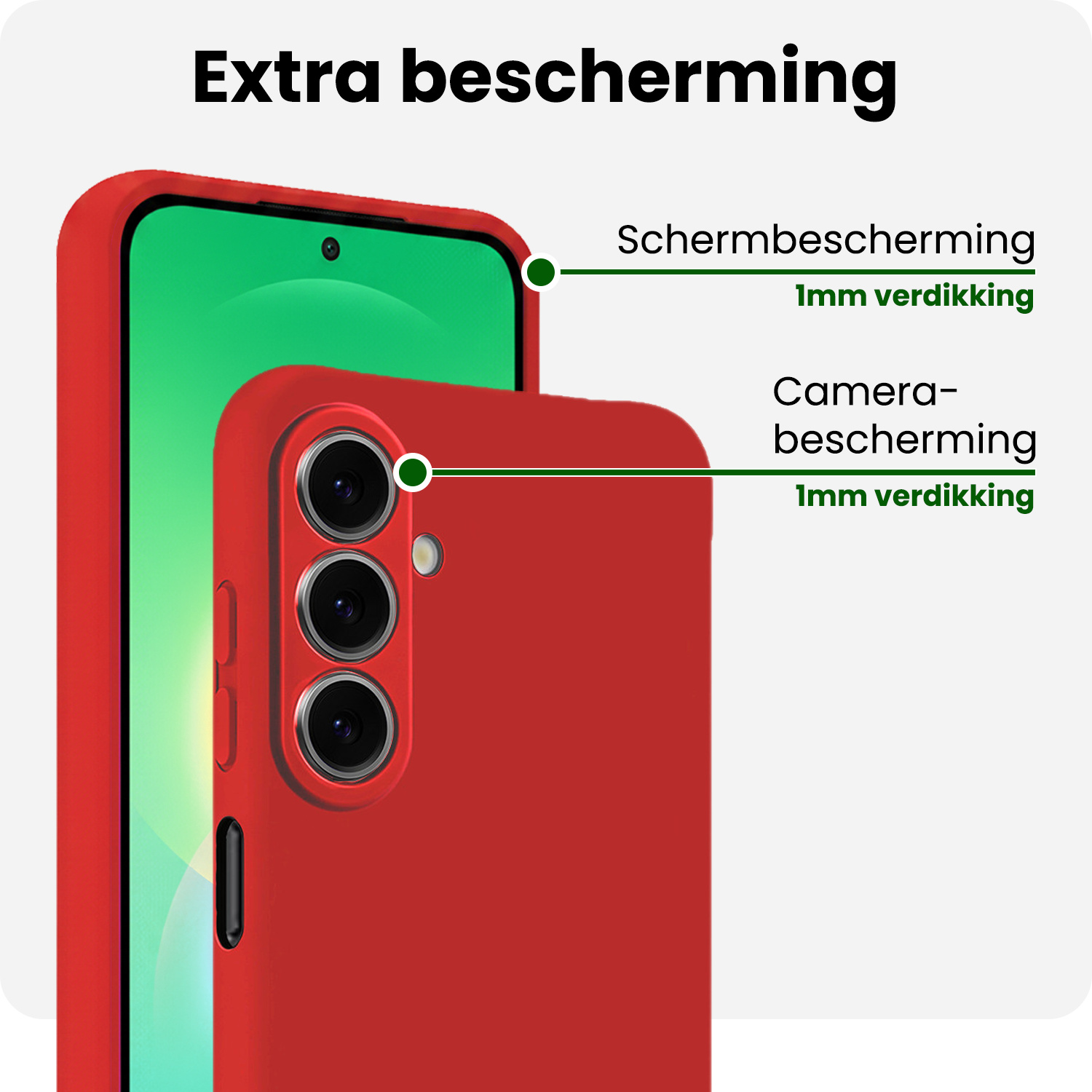 BASEY. BASEY. Samsung Galaxy A27 Hoesje Siliconen Met Screenprotector - Rood