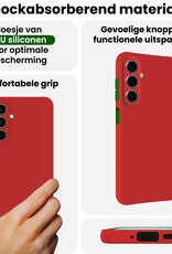 BASEY. BASEY. Samsung Galaxy A27 Hoesje Siliconen Met Screenprotector - Rood