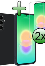 BASEY. BASEY. Samsung Galaxy A27 Hoesje Siliconen Met 2x Screenprotector - Donkerblauw