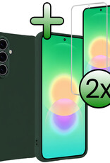 BASEY. BASEY. Samsung Galaxy A27 Hoesje Siliconen Met 2x Screenprotector - Donkergroen