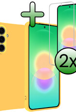 BASEY. BASEY. Samsung Galaxy A27 Hoesje Siliconen Met 2x Screenprotector - Geel