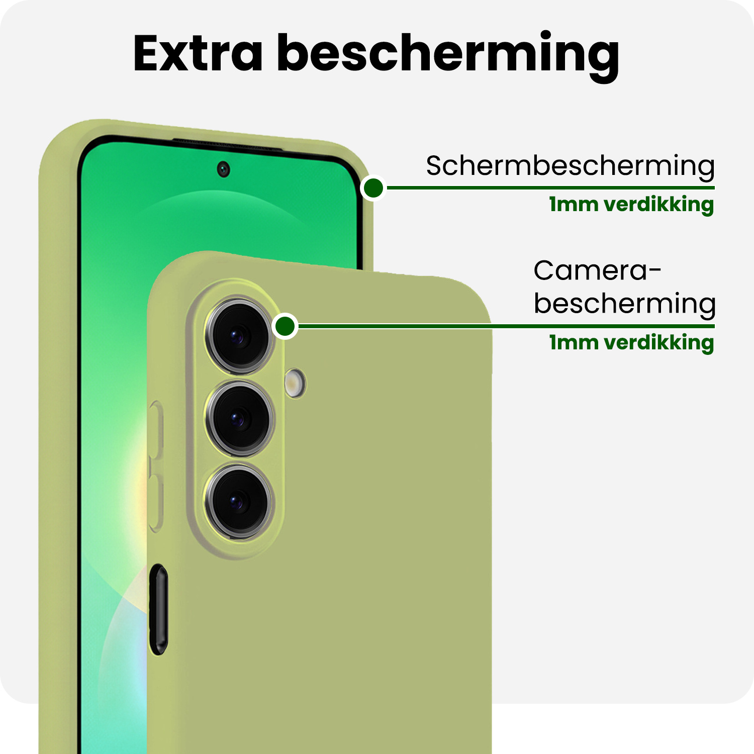 BASEY. BASEY. Samsung Galaxy A27 Hoesje Siliconen Met 2x Screenprotector - Groen