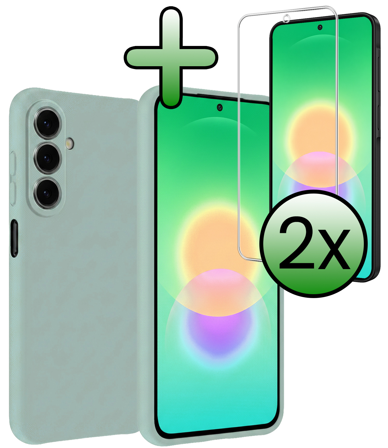 BASEY. BASEY. Samsung Galaxy A27 Hoesje Siliconen Met 2x Screenprotector - Lichtblauw