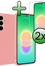 BASEY. BASEY. Samsung Galaxy A27 Hoesje Siliconen Met 2x Screenprotector - Lichtroze